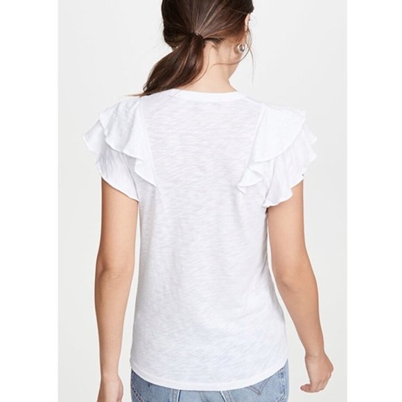 NWT $128 Veronica Beard Bea ruffle tee - Picture 2 of 7